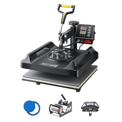 ZHJ-38B - 15" x 15" 8-in-1 Heat Press Machine with Dual-Screen Display
