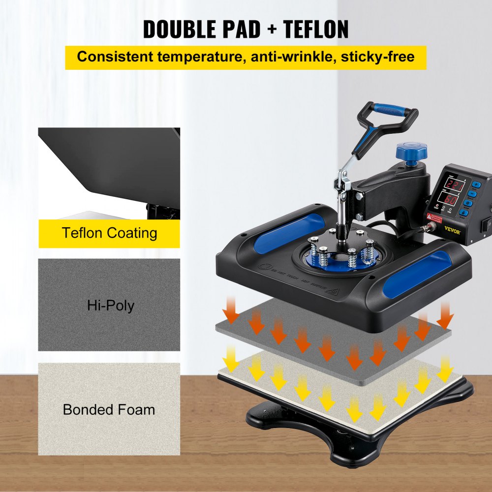 P8001 - 12" x 15" SKYSHALO Heat Press with Dual-Tube Heating