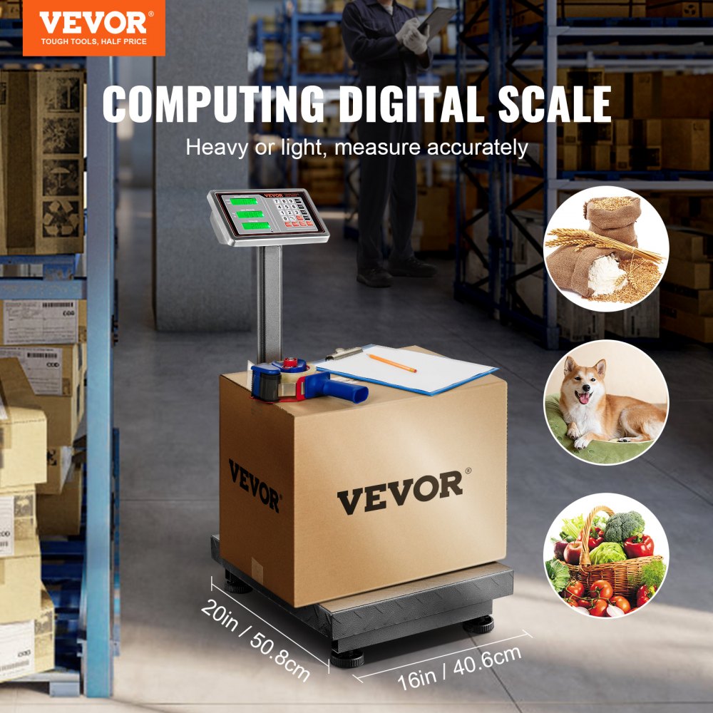 VVYTSYSC - 660 lbs Digital Platform Scale with LED Display & 0.1 lb Accuracy