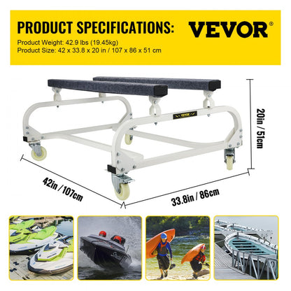 VV-CS-T344819 - 1000 LBS Jet Ski Dolly with Adjustable Carpeted Bunks