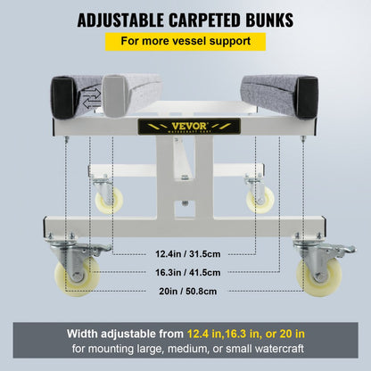 VV-CS-T254819 - Adjustable Jet Ski Dolly with 1300 lbs Capacity and Dual Brakes