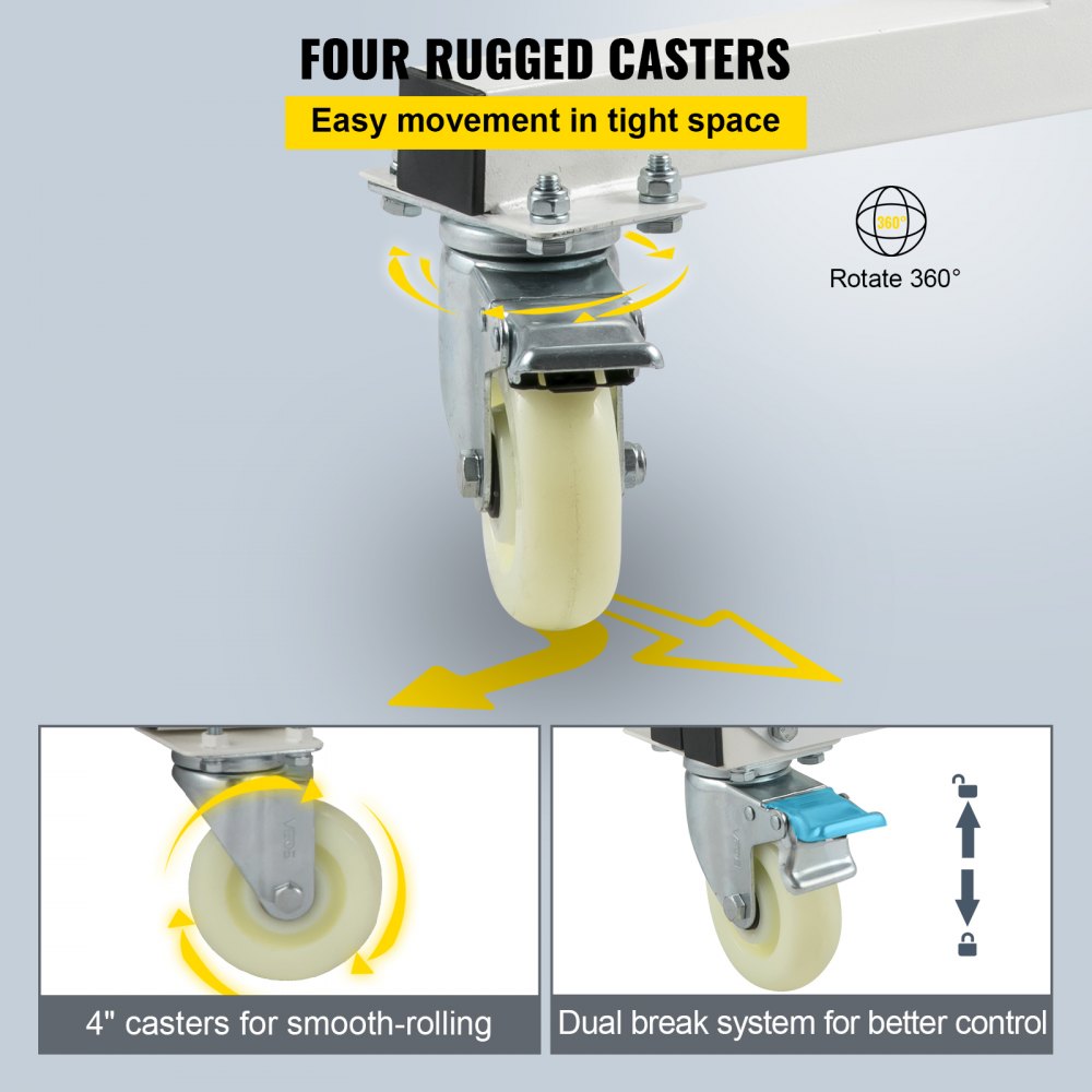 VV-CS-T254819 - Adjustable Jet Ski Dolly with 1300 lbs Capacity and Dual Brakes