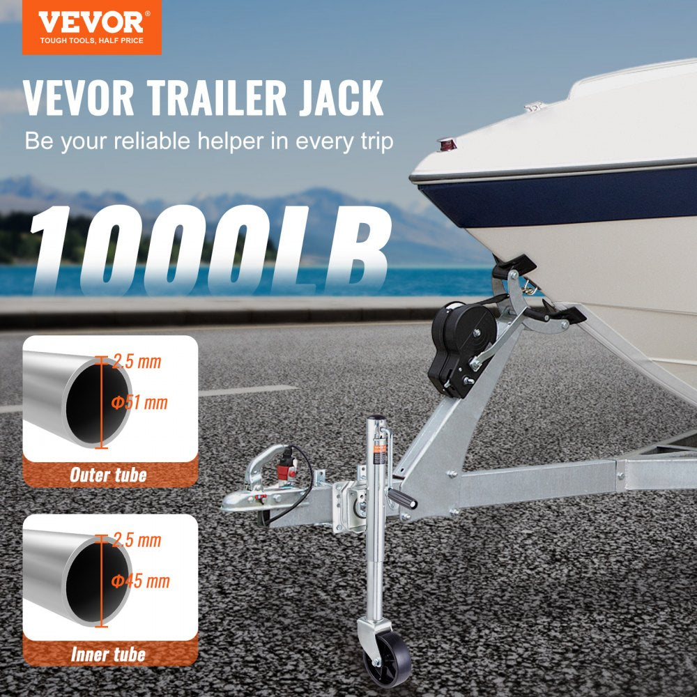 MJ-1001B - Heavy-Duty Trailer Jack for Trailers, Adjustable 32.8 in Lift