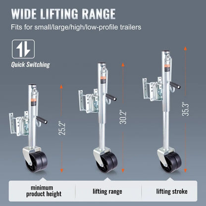 MJ-2000B-DWJ - Heavy-Duty 2000 lbs Trailer Jack with 10-inch Stroke