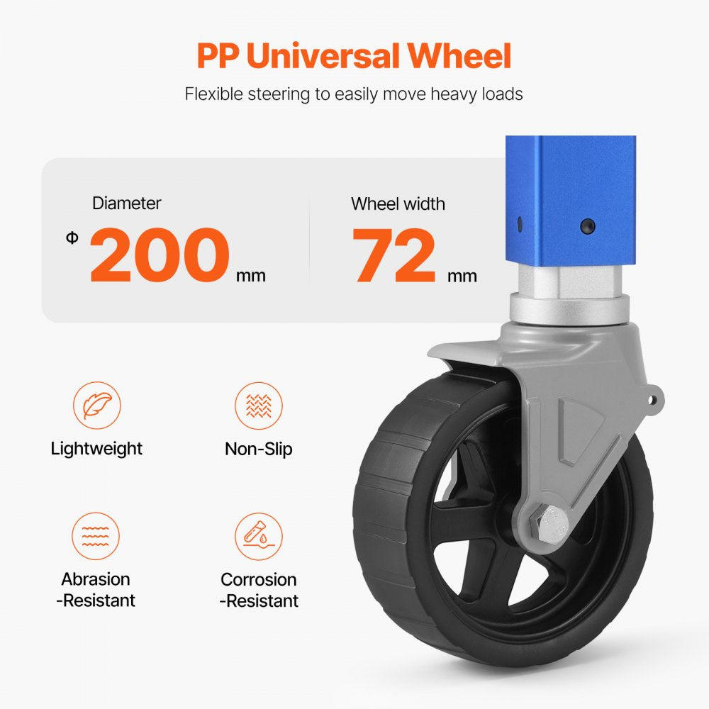 LVT - 1600 lbs Heavy-Duty Aluminum Trailer Jack with PP Wheel