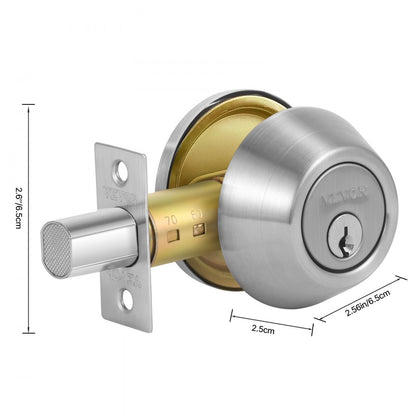 D101-SN - Durable Satin Nickel Deadbolt for Standard Doors 1-3/4” Thick