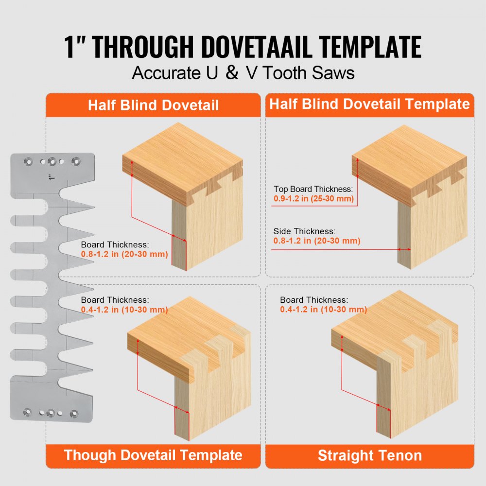 28104-3 - Durable Cast Aluminum Dovetail Jig with 4 Router Bits & 3 Templates