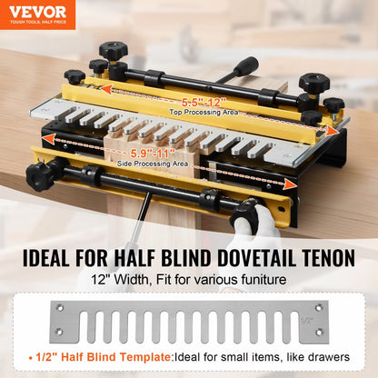 28104-1 - VEVOR Aluminum Dovetail Jig for 1/2" Router, 5.5"-12" Width