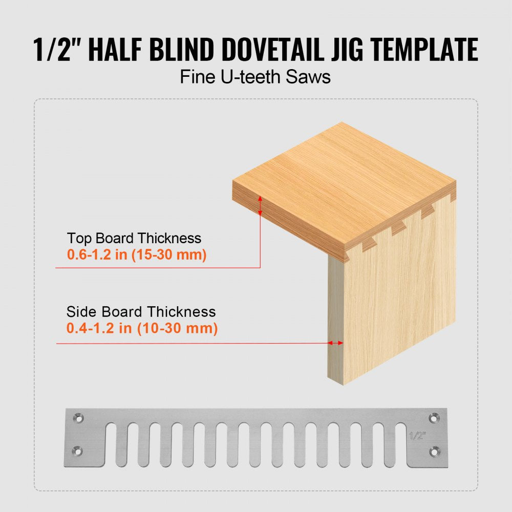 28104-1 - VEVOR Aluminum Dovetail Jig for 1/2" Router, 5.5"-12" Width
