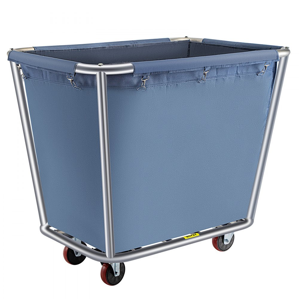 YWQXB-8BUBLUE - Durable 8-Bushel Blue Laundry Cart with Stainless Steel Frame