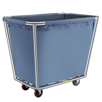 YWQXB-8BUBLUE - Durable 8-Bushel Blue Laundry Cart with Stainless Steel Frame
