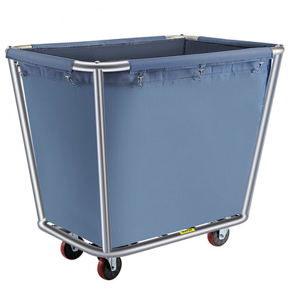 YWQXB-8BUBLUE - Durable 8-Bushel Blue Laundry Cart with Stainless Steel Frame