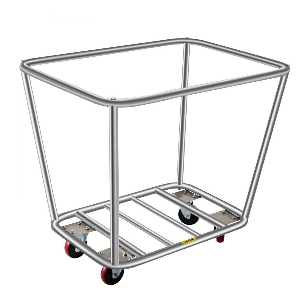 YWQXB-8BUBLUE - Durable 8-Bushel Blue Laundry Cart with Stainless Steel Frame