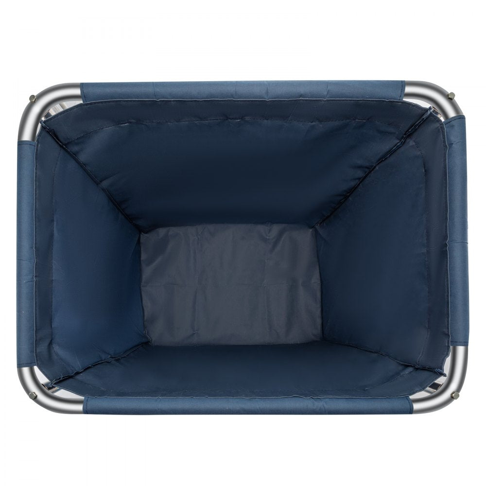 YWQXB-8BUBLUE - Durable 8-Bushel Blue Laundry Cart with Stainless Steel Frame