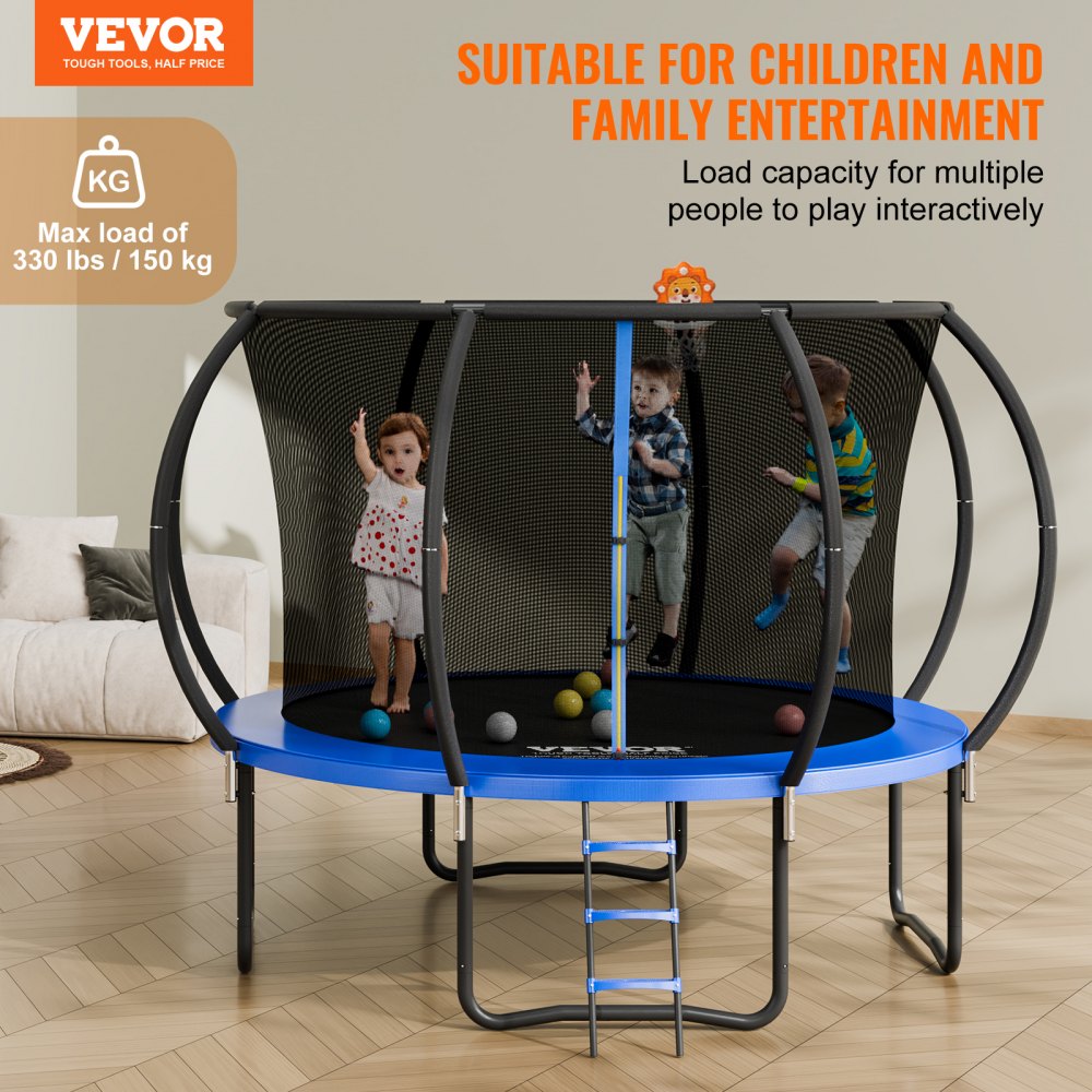 TX-B7123-10FT - 10FT Safe Trampoline for Kids & Adults, 330 lbs Capacity