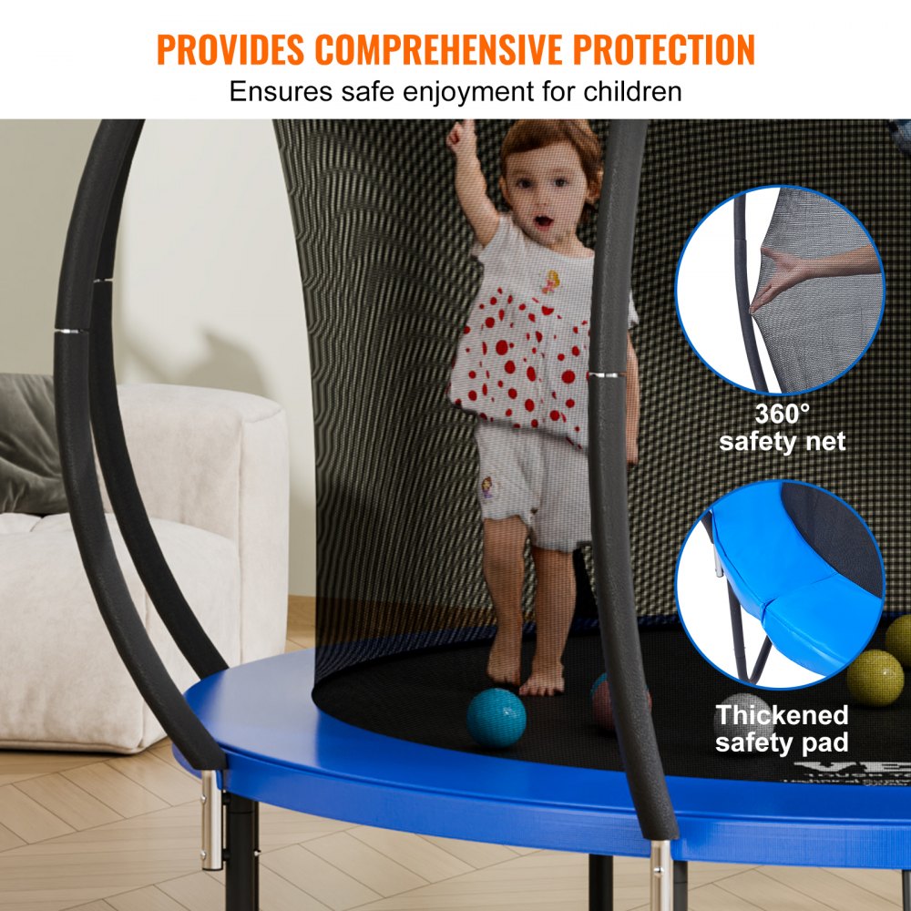 TX-B7123-10FT - 10FT Safe Trampoline for Kids & Adults, 330 lbs Capacity