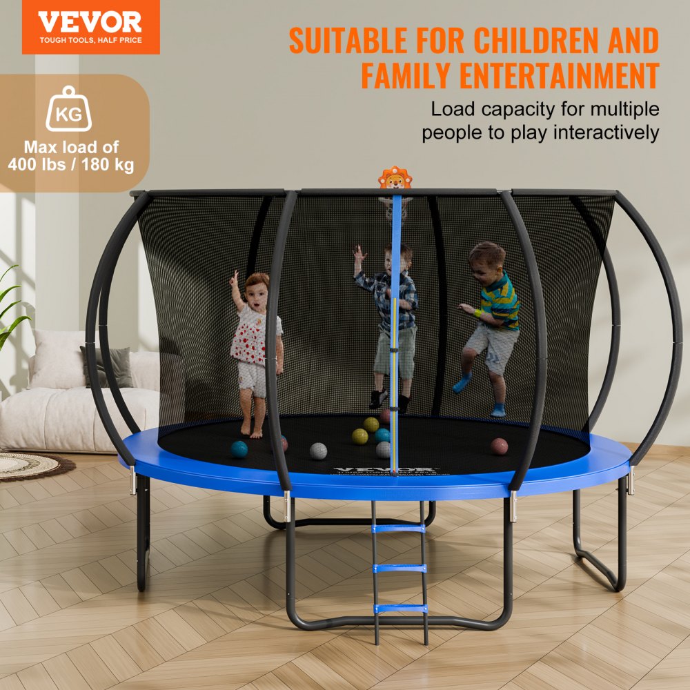TX-B7123-12FT - Safe 12FT Trampoline for Family Fun with 400 lbs Capacity