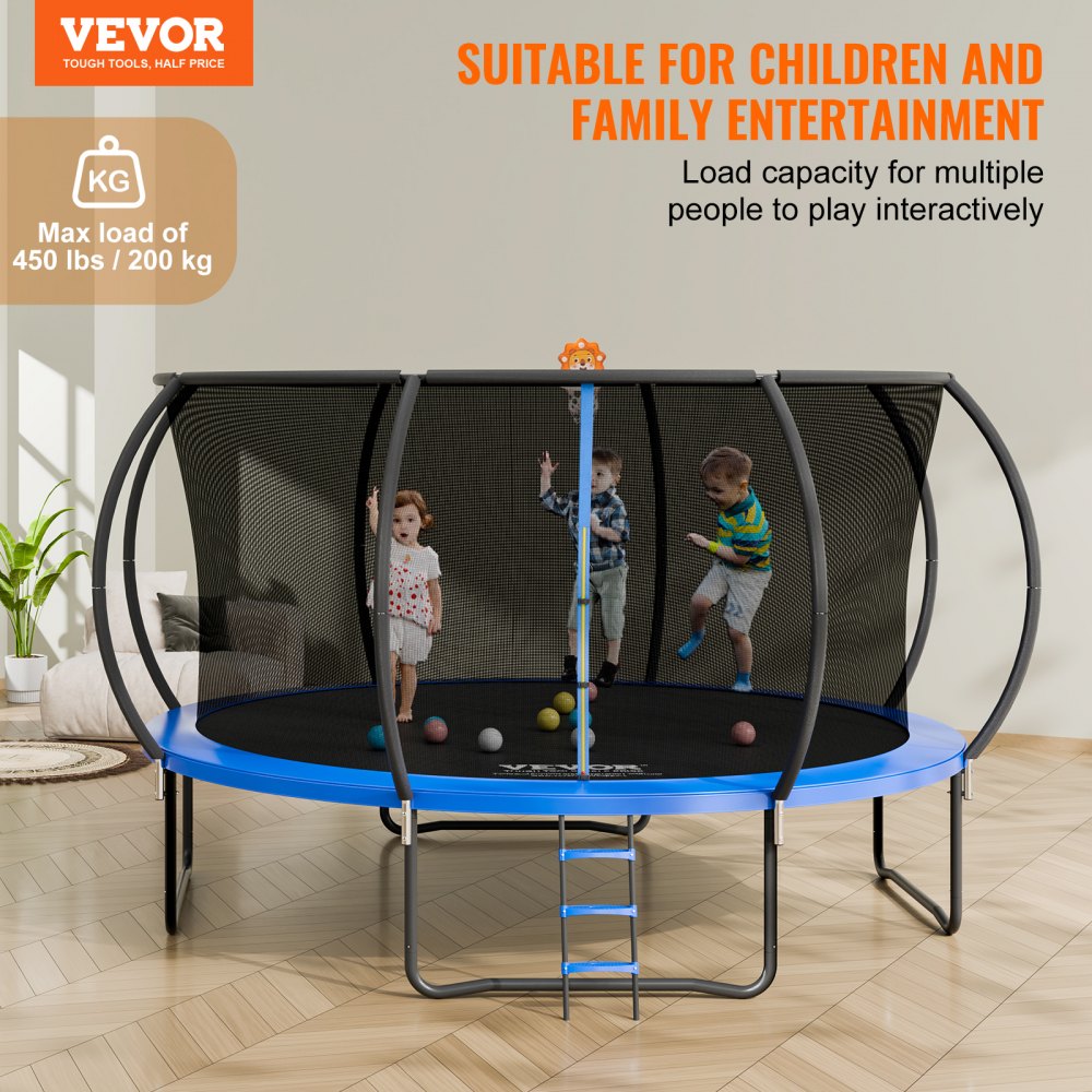 TX-B7123-14FT - 14FT Heavy-Duty Trampoline with Safety Enclosure, 450 lbs Capacity