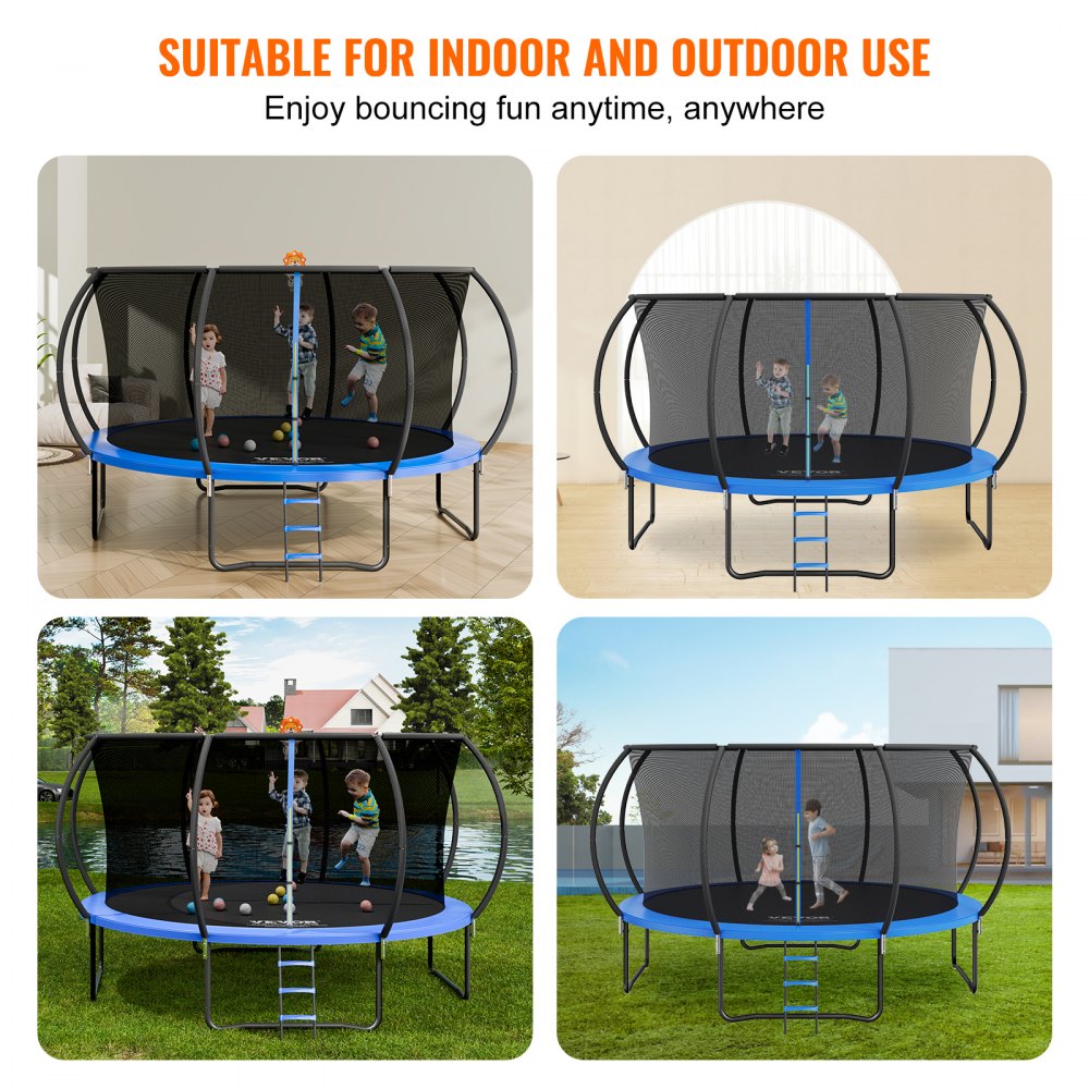 TX-B7123-14FT - 14FT Heavy-Duty Trampoline with Safety Enclosure, 450 lbs Capacity