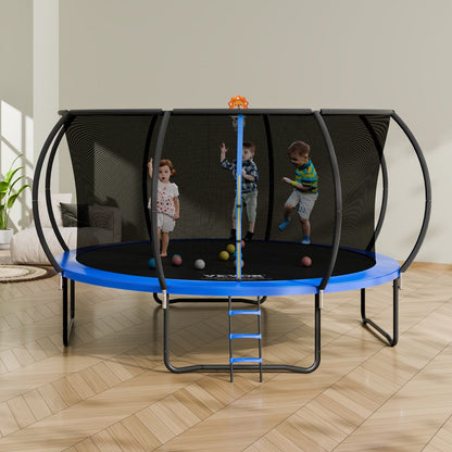 TX-B7123-14FT - 14FT Heavy-Duty Trampoline with Safety Enclosure, 450 lbs Capacity