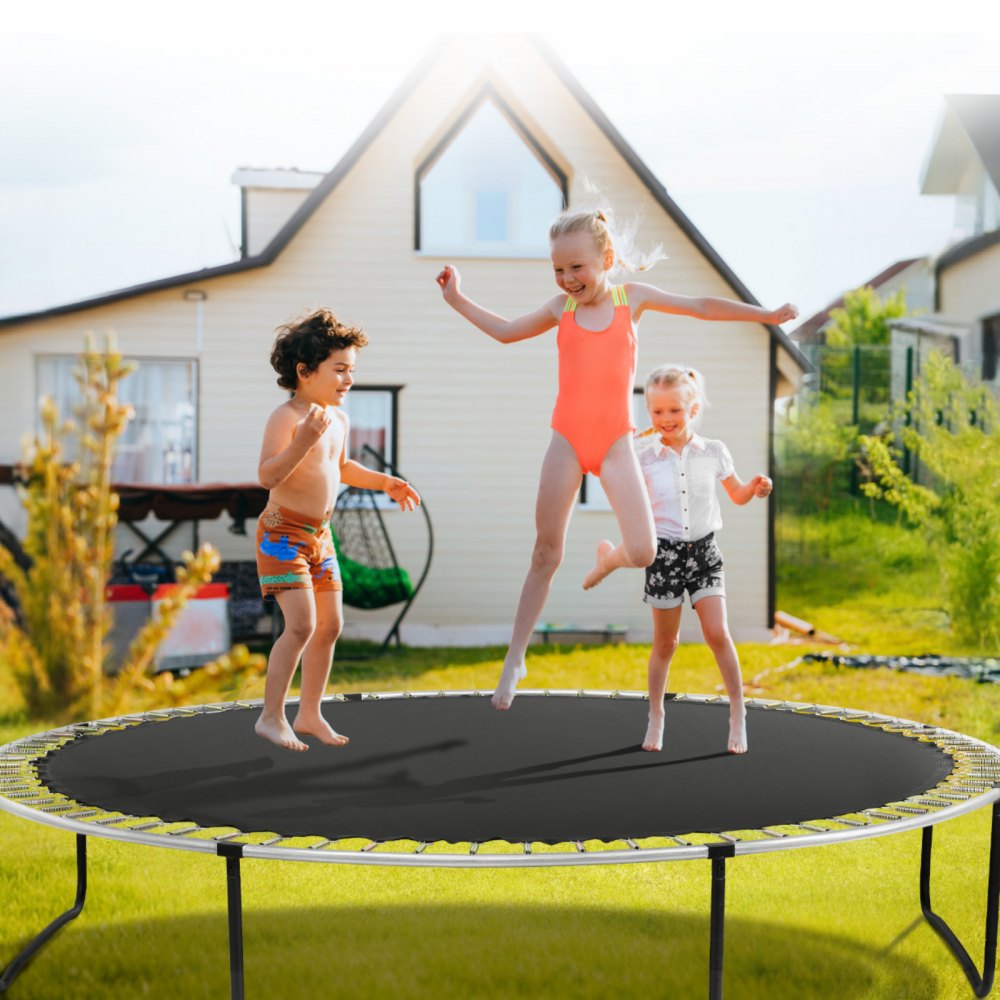 SDKC20240628CGQ - Durable 12ft Trampoline Mat with 72 V-Rings, UV Protection