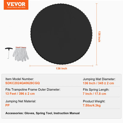 SDKC2024Q40628CGQ - 136" Durable Trampoline Mat for 13ft Frames