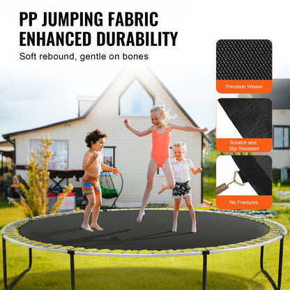 SDKC202406YY28CGQ - 14ft Round Trampoline Mat with 72 V-Rings, Durable PP