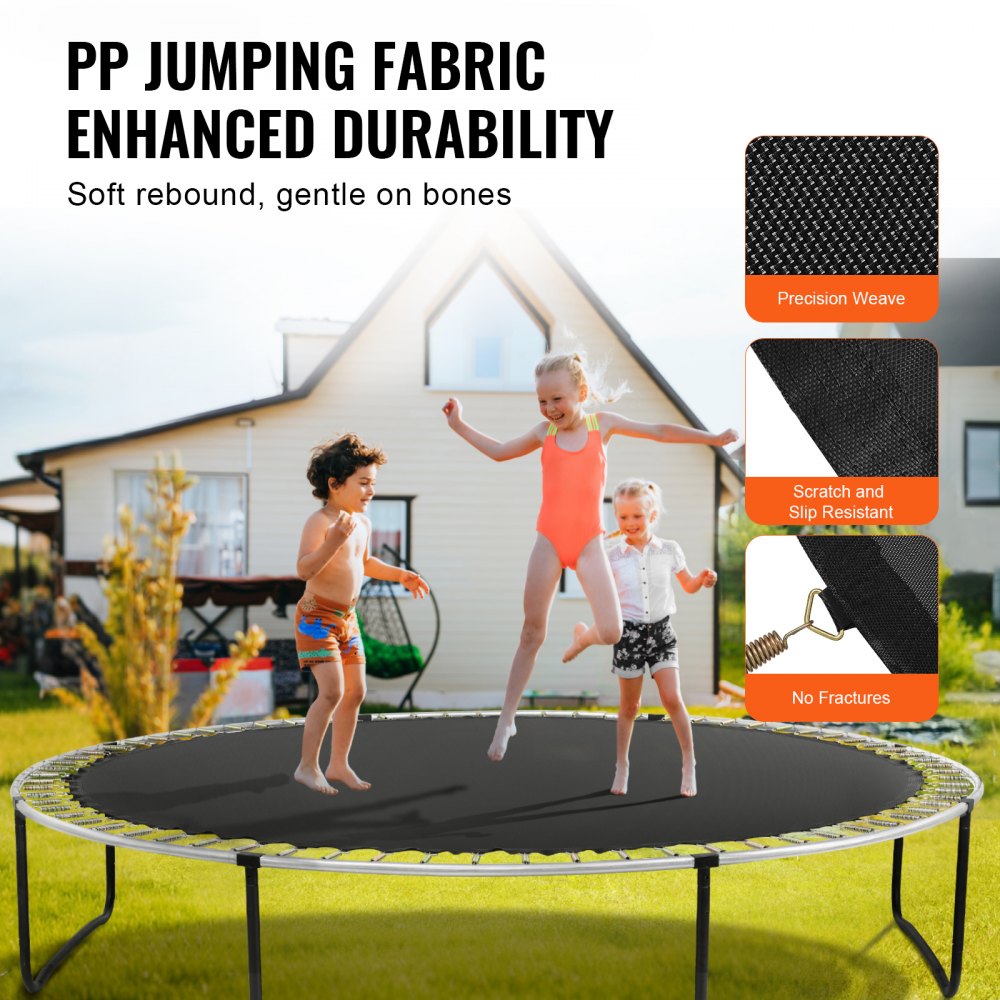 SDKC2024Y06U58CGQ - Durable 14ft Round Trampoline Mat with 96 V-Rings