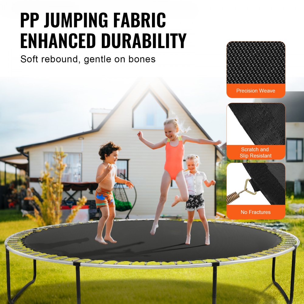 SDKC0628QYL42PO - 15ft Durable Trampoline Mat with 96 V-Rings, UV Protection