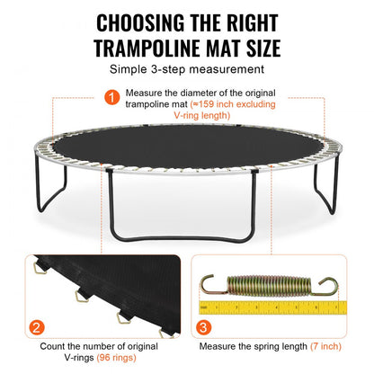 SDKC202369CCZECGG - 15ft Trampoline Mat, Durable PP, 96 V-Rings, 159" Diameter
