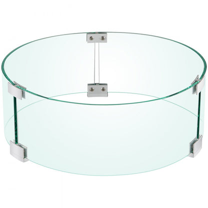 VV-FPWG-Y-17*6 - Durable Glass Fire Pit Wind Guard for Patio Protection