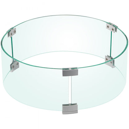 VV-FPWG-Y-17*6 - Durable Glass Fire Pit Wind Guard for Patio Protection