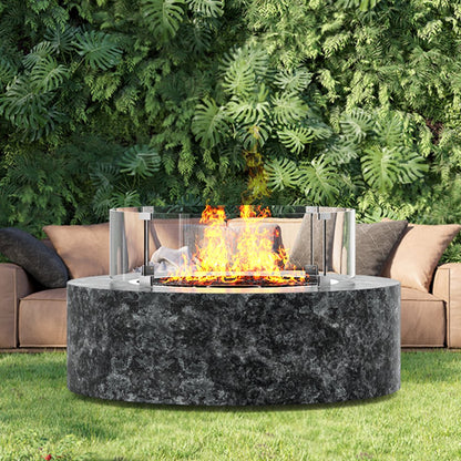 VV-FPWG-Y-23*8 - 23x8" Tempered Glass Fire Pit Wind Guard
