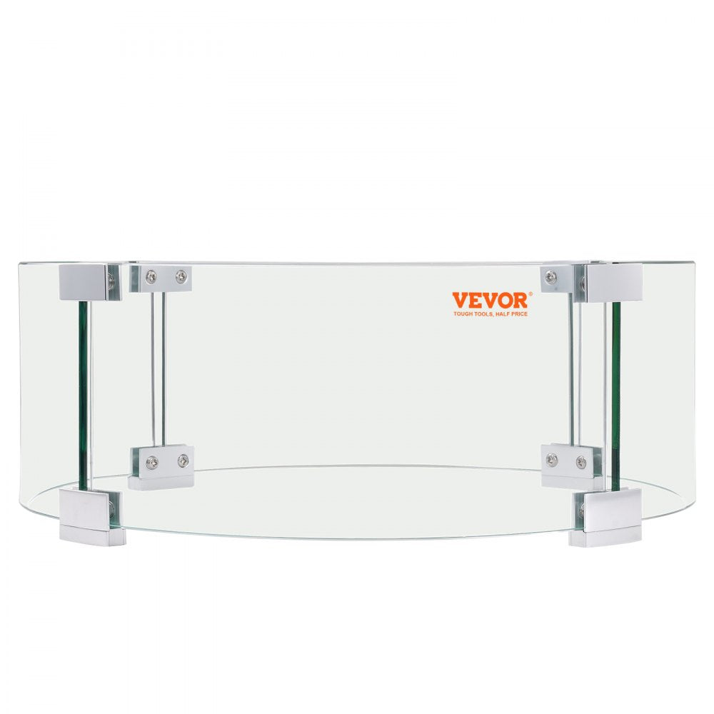 VV-FPWG-Y-23*8 - 23x8" Tempered Glass Fire Pit Wind Guard