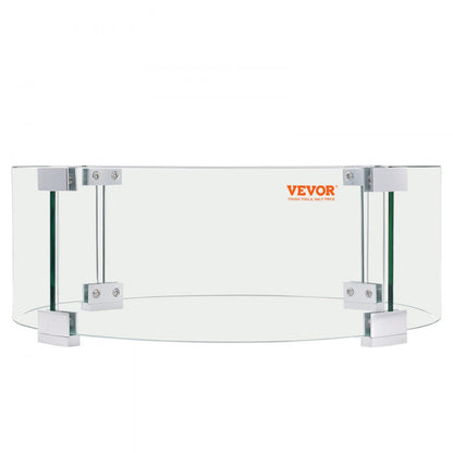 VV-FPWG-Y-23*8 - 23x8" Tempered Glass Fire Pit Wind Guard