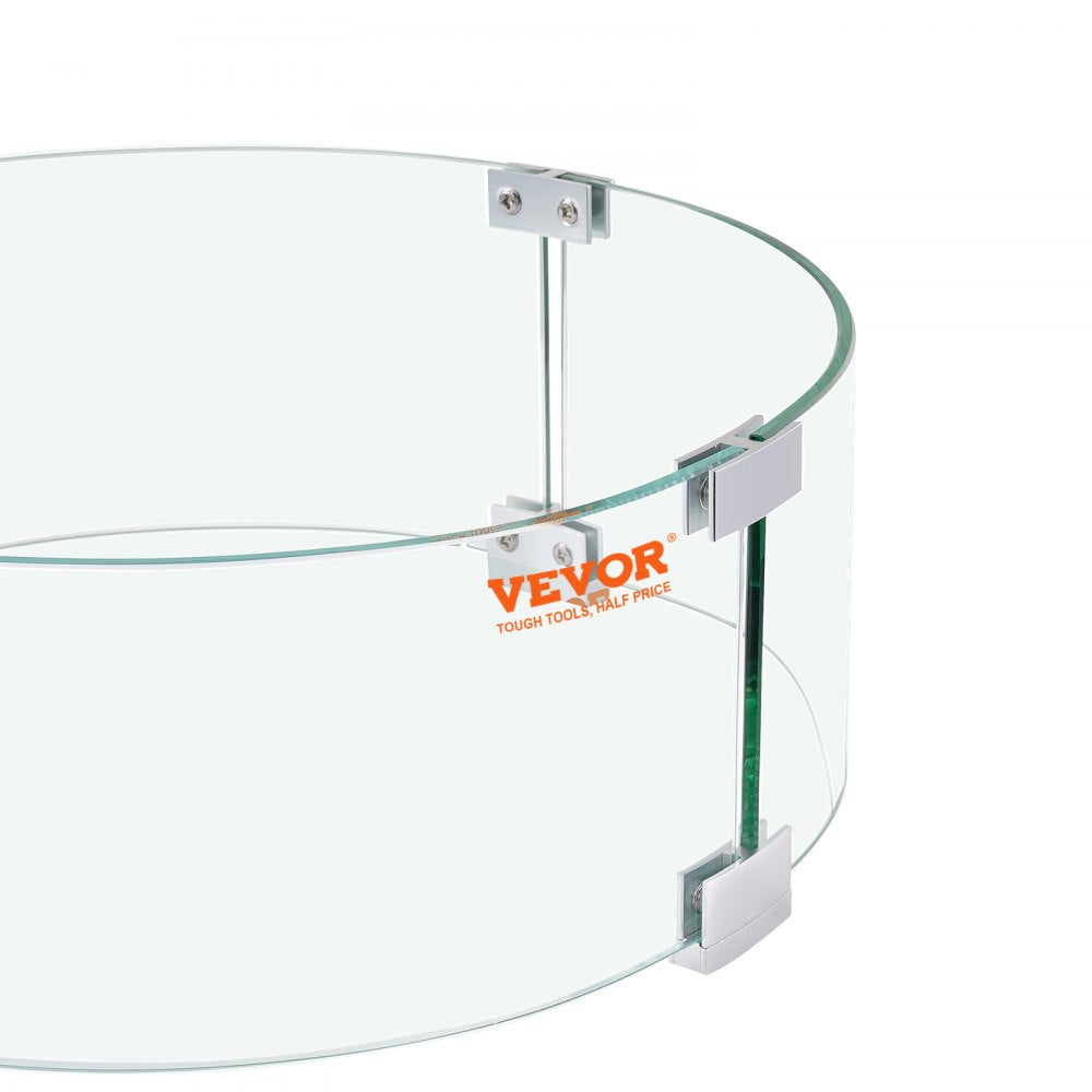 VV-FPWG-Y-23*8 - 23x8" Tempered Glass Fire Pit Wind Guard