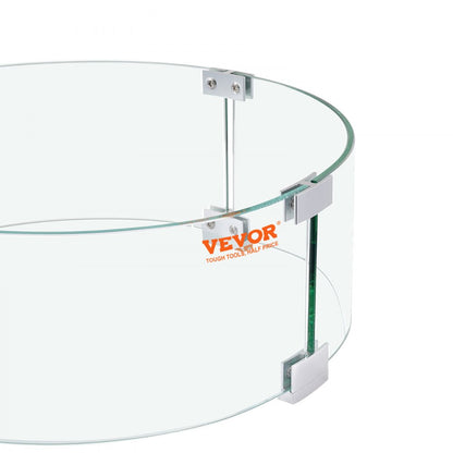 VV-FPWG-Y-26*6 - Durable Glass Wind Guard for Fire Pit, Reduces Breeze