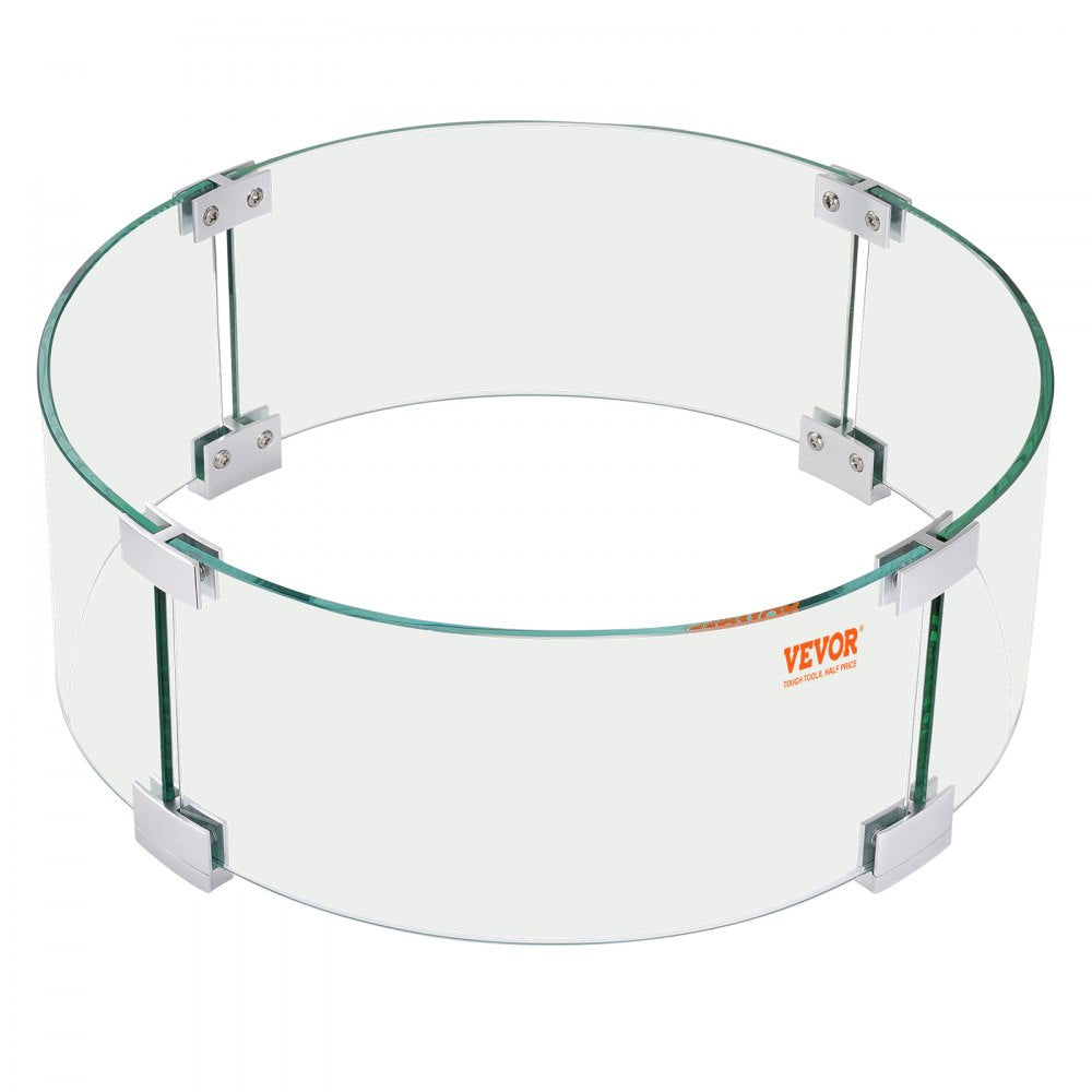 VV-FPWG-Y-26*6 - Durable Glass Wind Guard for Fire Pit, Reduces Breeze