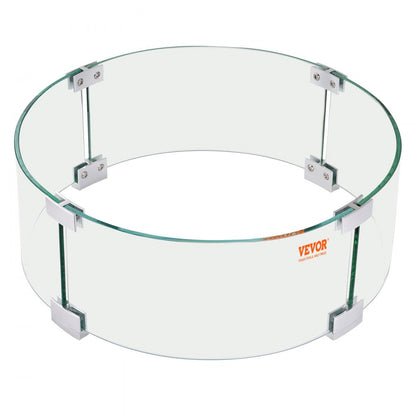 VV-FPWG-Y-26*6 - Durable Glass Wind Guard for Fire Pit, Reduces Breeze