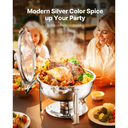 JZYYXCL5LBL2 - 5QT Stainless Steel Chafing Dish Set for Parties