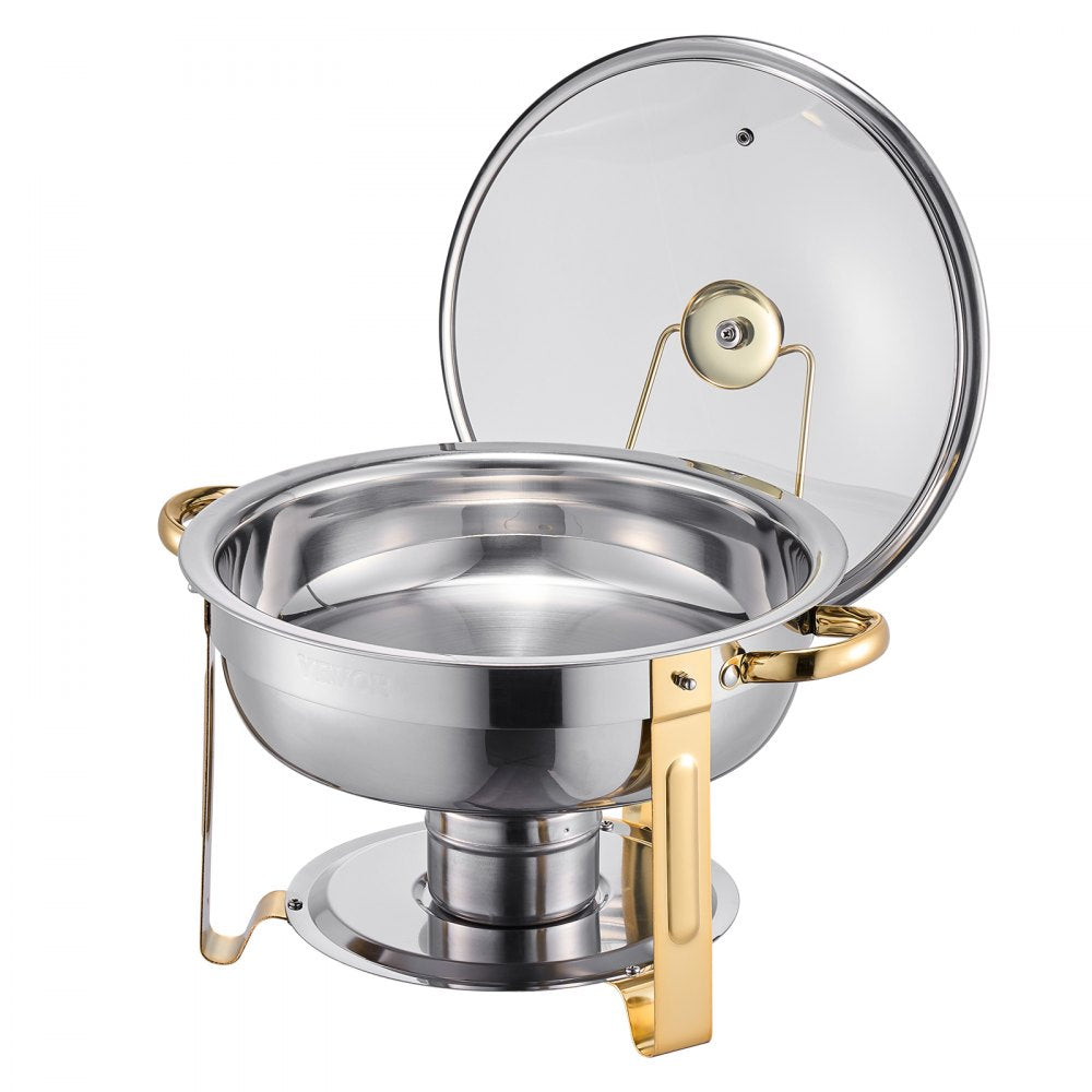 HZ-831B - Elegant 5 Qt Stainless Steel Chafing Dish Set for 4