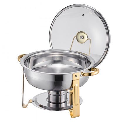 HZ-831B - Elegant 5 Qt Stainless Steel Chafing Dish Set for 4