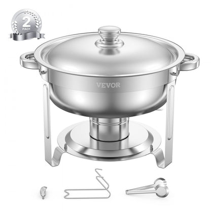 JZYYXCL5LGG2 - 5 Qt Stainless Steel Chafing Dish Set for 4 People