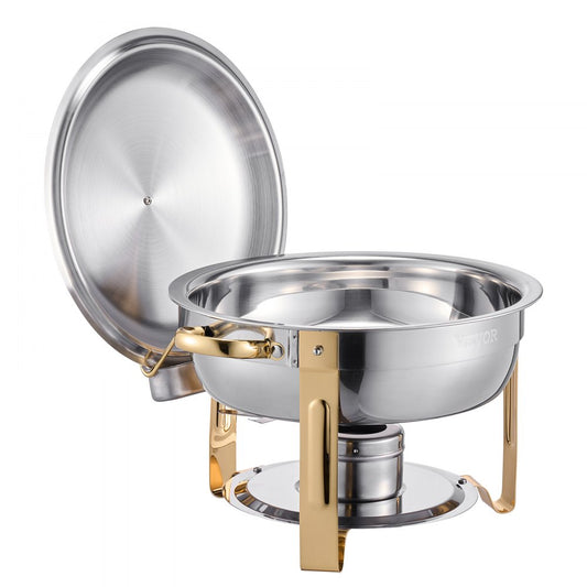 HZ-831 - Elegant 5 Qt Gold Chafing Dish Set for Parties and Buffets