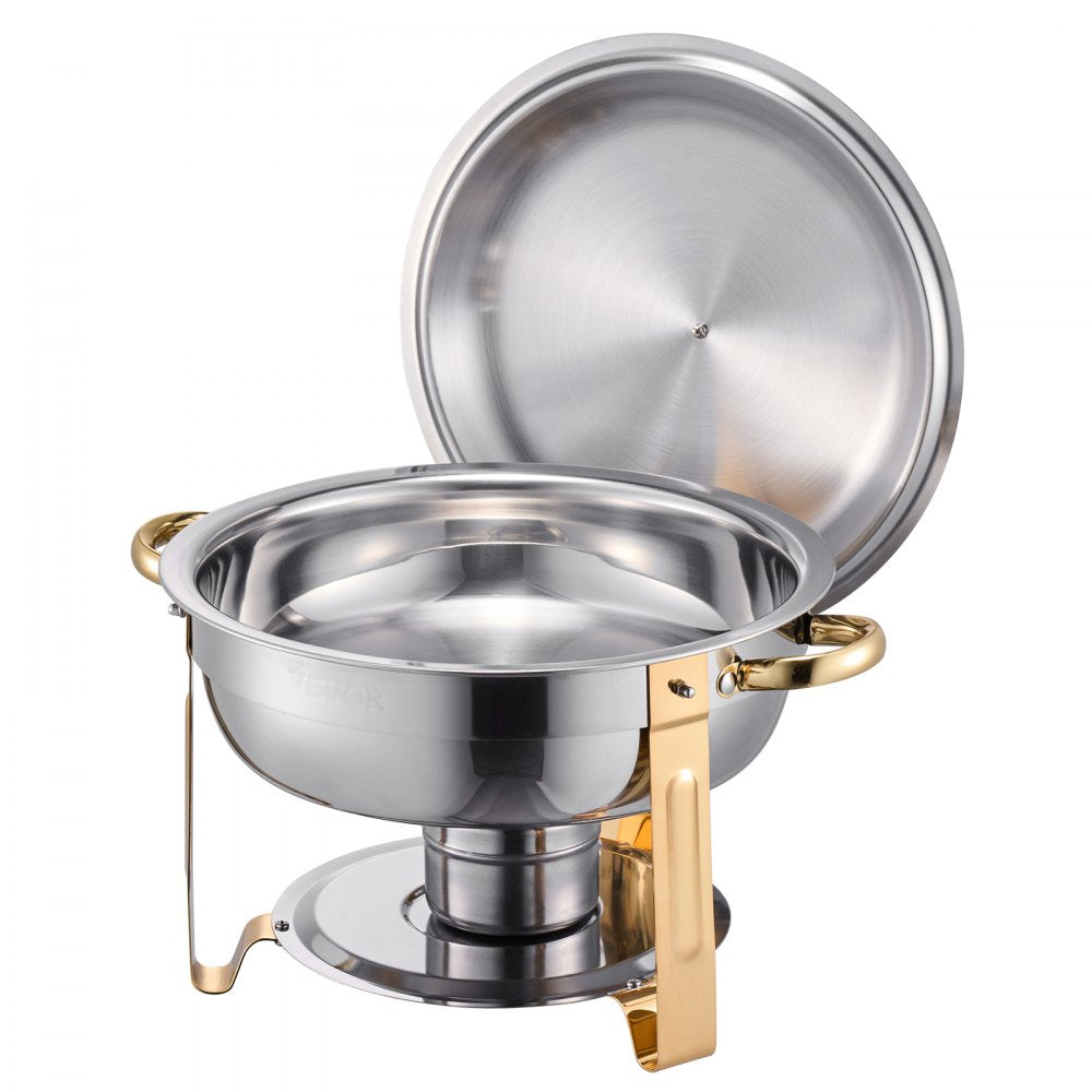 HZ-831 - Elegant 5 Qt Gold Chafing Dish Set for Parties and Buffets