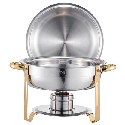 HZ-831 - Elegant 5 Qt Gold Chafing Dish Set for Parties and Buffets