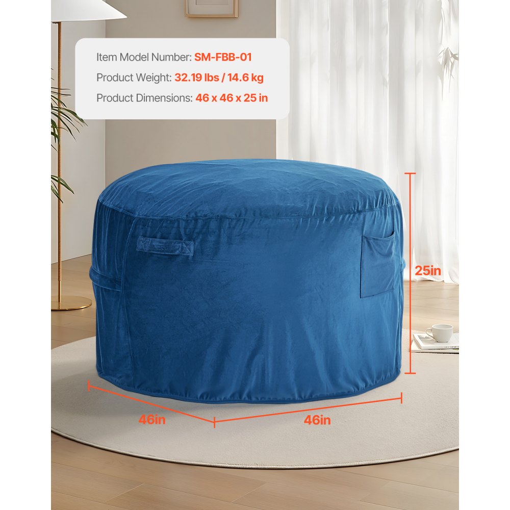 SM-FBB-01 - Comfortable Round Bean Bag Chair with Washable Cover