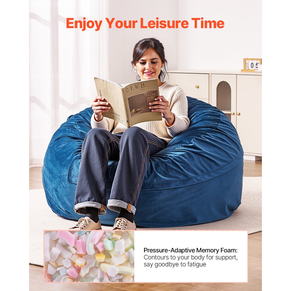 SM-FBB-01 - Comfortable Round Bean Bag Chair with Washable Cover