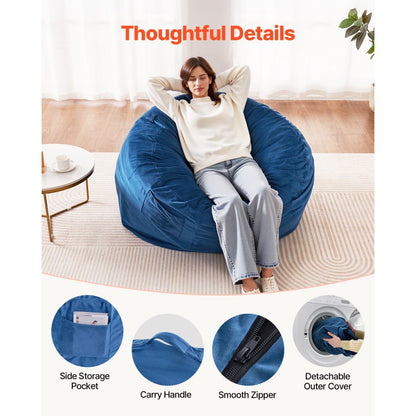 SM-FBB-01 - Comfortable Round Bean Bag Chair with Washable Cover