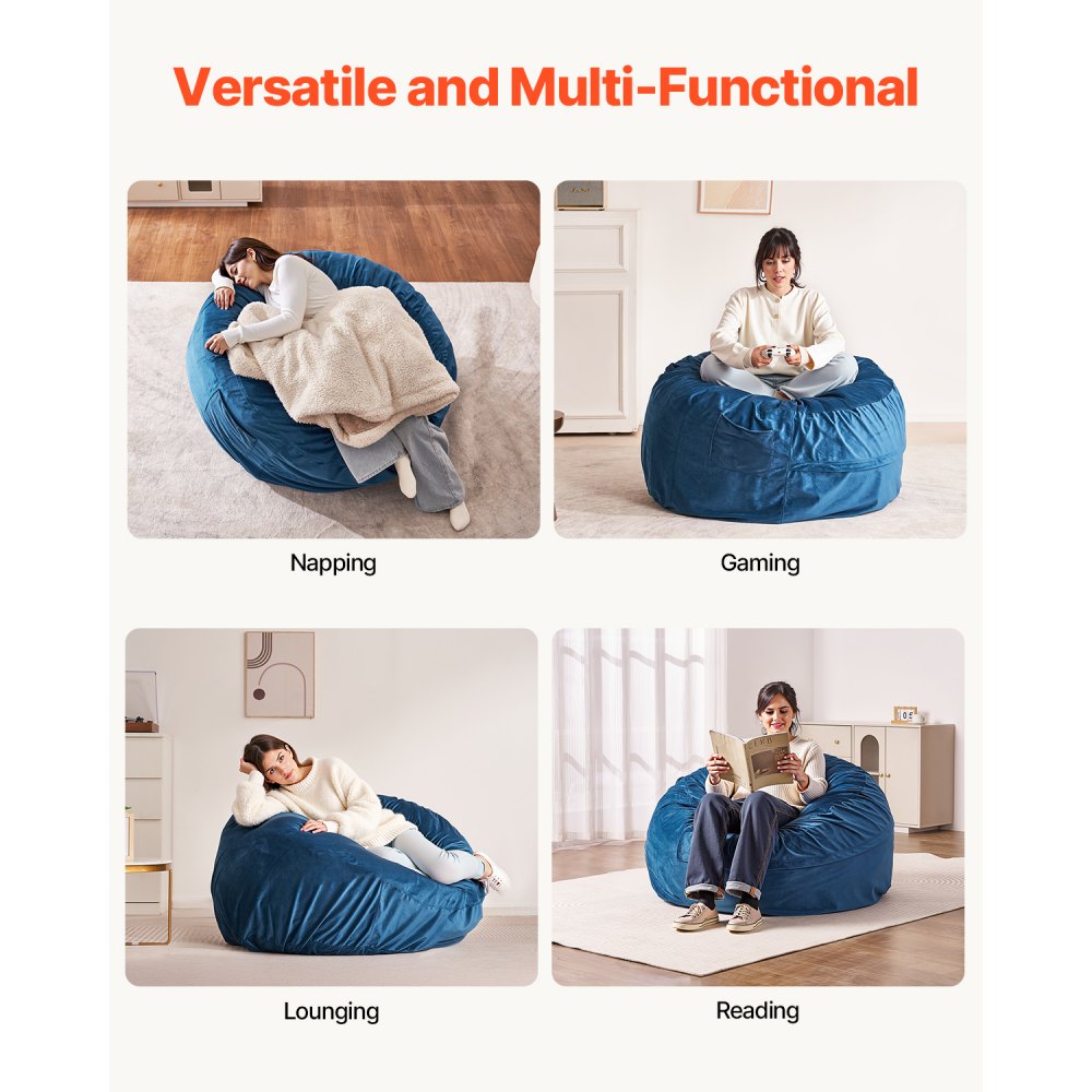 SM-FBB-01 - Comfortable Round Bean Bag Chair with Washable Cover